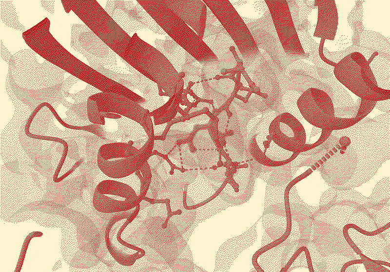 A dithered visualization of the NRAS protein switch